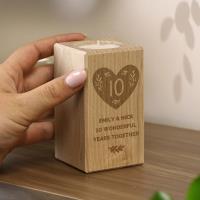 Personalised Anniversary Wooden Tealight Holder Extra Image 2 Preview